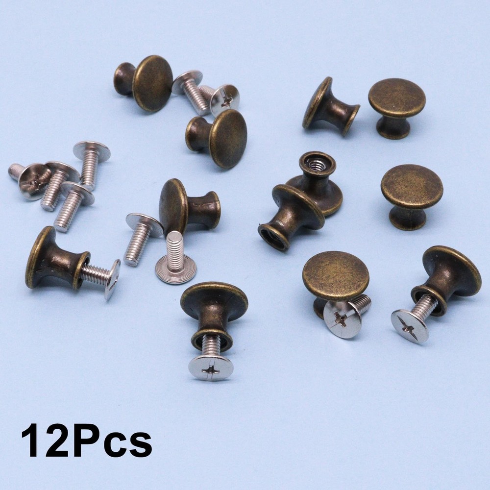 12 Pcs Mini Cabinet Knobs, Vintage Antique Bronze Dresser Knobs, Small Drawer...