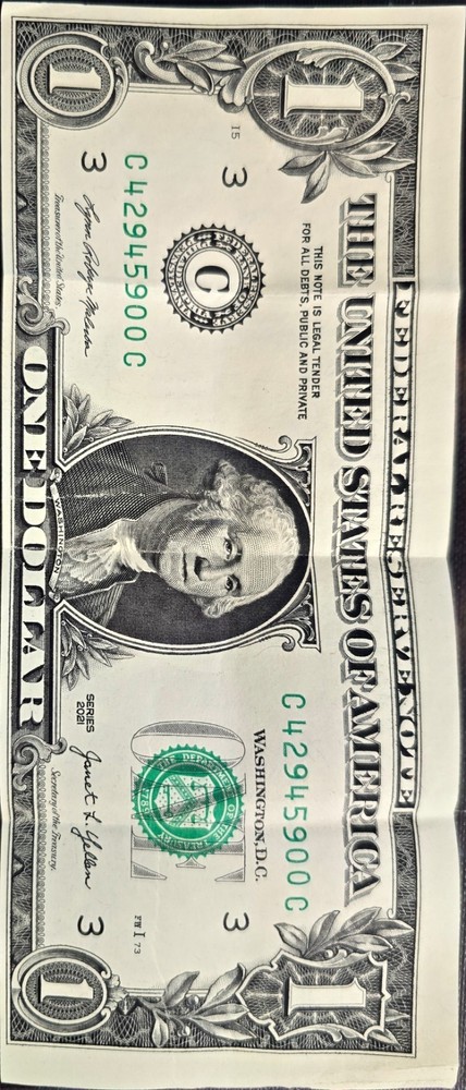 One Dollar Bill Third Print Shift Error
