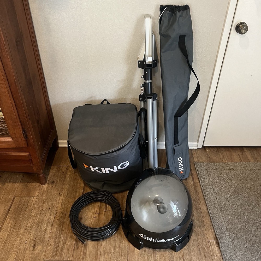 KING DISH Tailgater Pro | Stand | Carrying Case | 50' Coaxial Cable