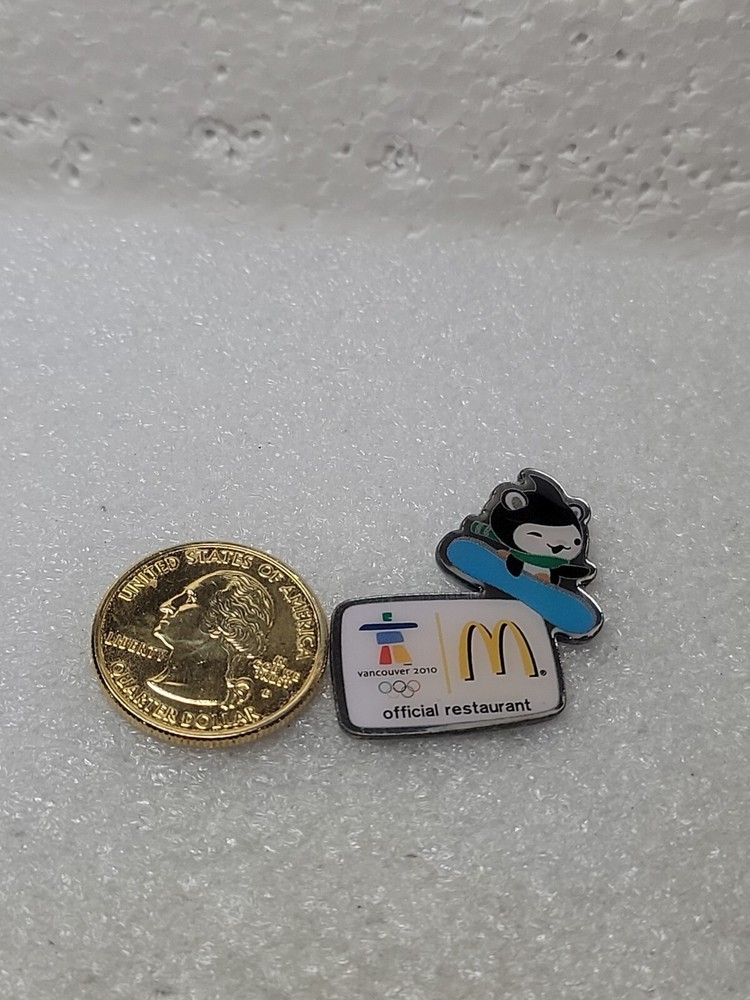 McDonald's Vancouver Olympics 2010 Enamel Lapel Pin Single Post Rubber Back