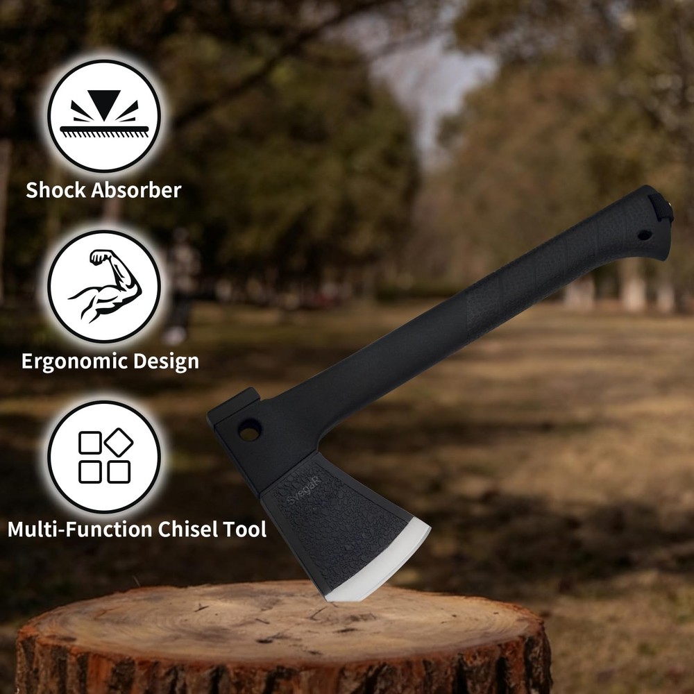 Camping Axe and Hatchet Multi-Tool – 14" Survival Outdoor Axe, Includes Hands...