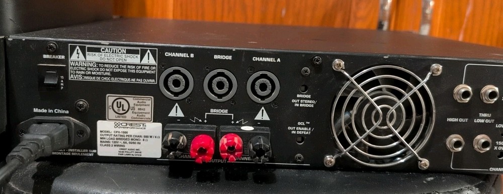Crest Performance CPX 1500 Power Amplifier works great!