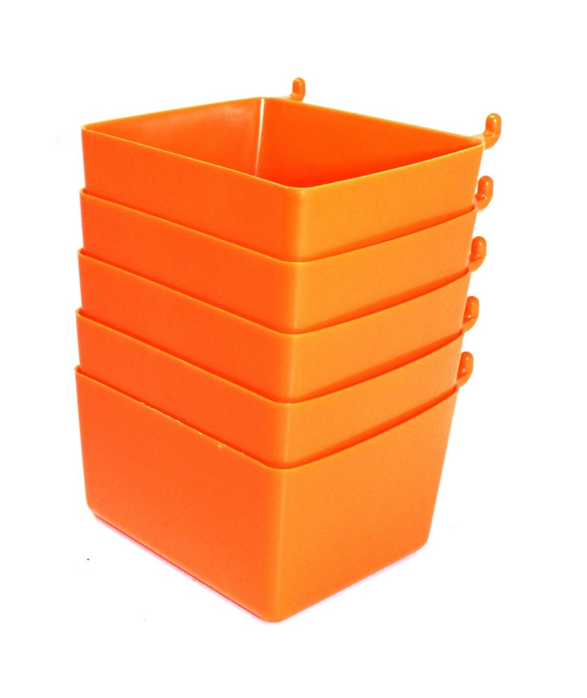 Small Plastic Orange Pegboard Storage/Part Bins, Multi-Pack Pricing JSP Brand