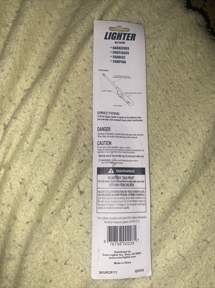 Multi-purpose Child Resistant Refillable Lighter Barbecues Fireplaces