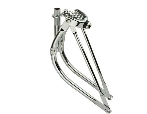 VINTAGE LOWRIDER 20" CHROME PLATTED HEAVY DUTY BENT SPRING FORK 1" THREADED.