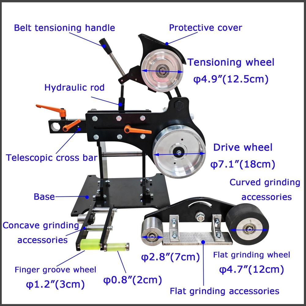 71"x2"220V Variable Frequency Knife Grinder Belt Sander Grinder PolishingMachine