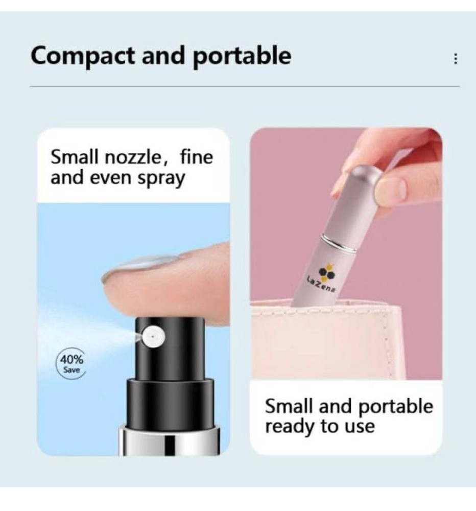 2 Pcs Atomizer Refillable Perfume Bottle,Travel Size 5ml Capacity (PINK/SILVER)