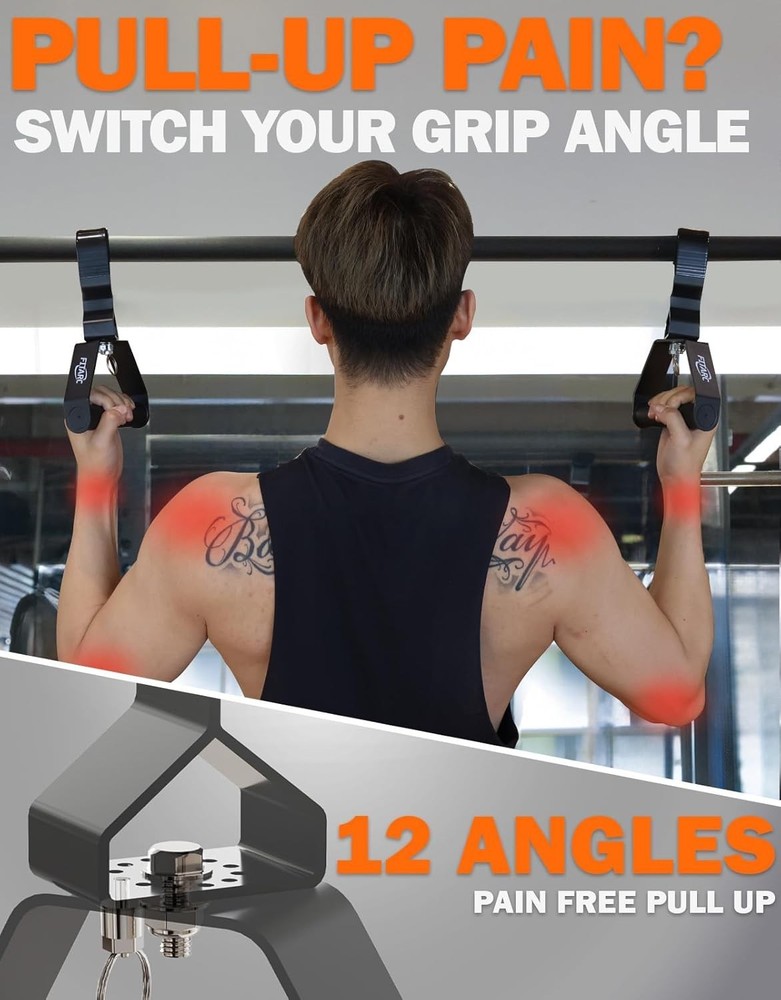 Neutral Grip Pull Up Handles Wrist Shoulder Elbow Friendly 12 Angle Adjustable