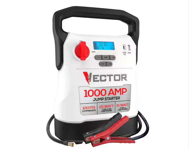 VECTOR 1000 Amp Jump Starter, Compressor, USB Power