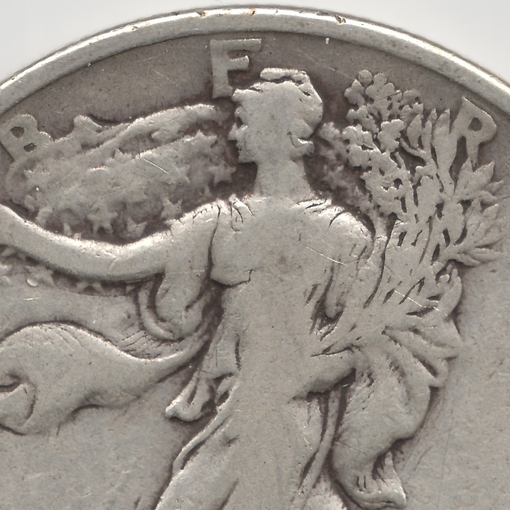 1919 Walking Liberty Half Dollar, F+