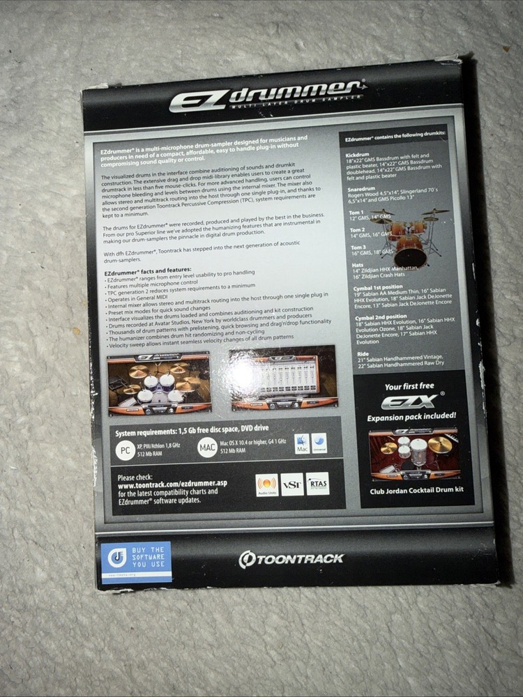Easy Drummer Multi Layer Drum Sampler, PC Software. With Box Out Of Production