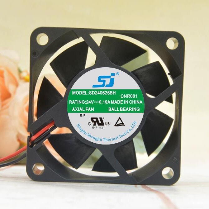 1 PCS   SJ Fan  SD240625BH  DC24V 0.19A  6025 6cm  2-wire cooling fan