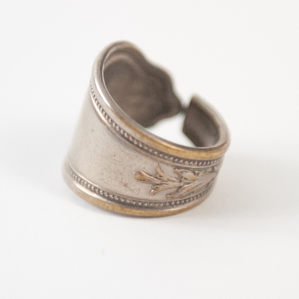 Handmade 2000s Y2K Silver Tone Spoon Ring Size 8