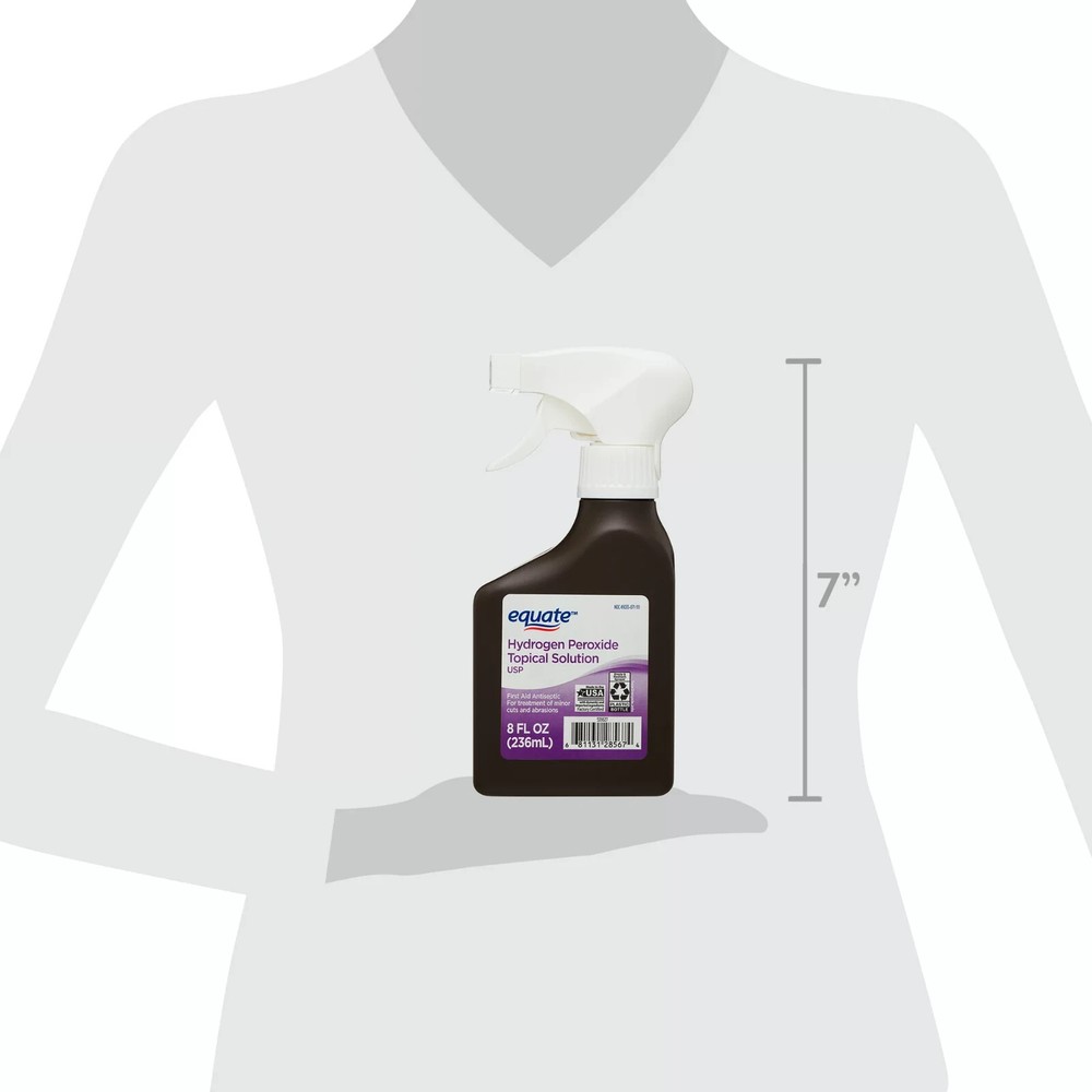 Equate 3% Hydrogen Peroxide Topical Antiseptic Spray - 8 Pack, 8 oz Each Bottle