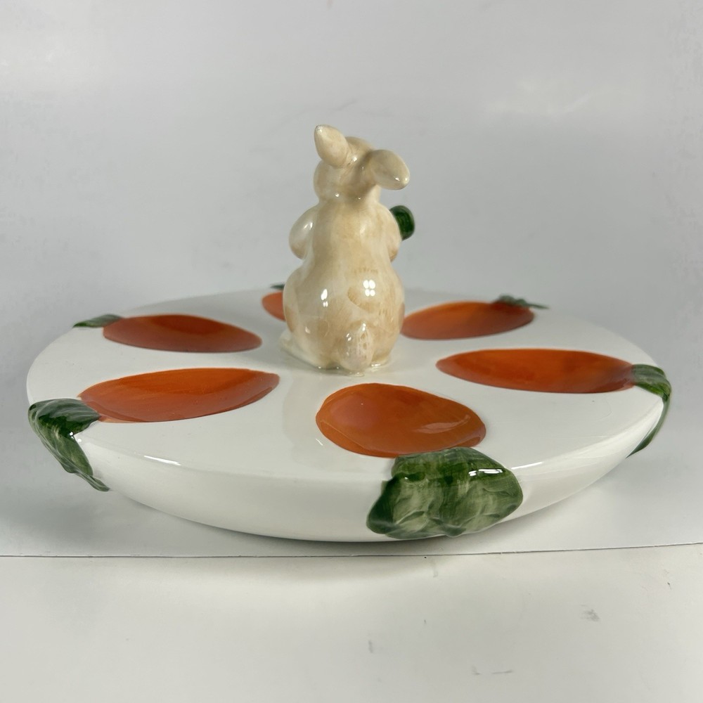 HARRY and DAVID 3D Bunny Rabbit & Carrots Deviled Egg Serving Platter Easter
