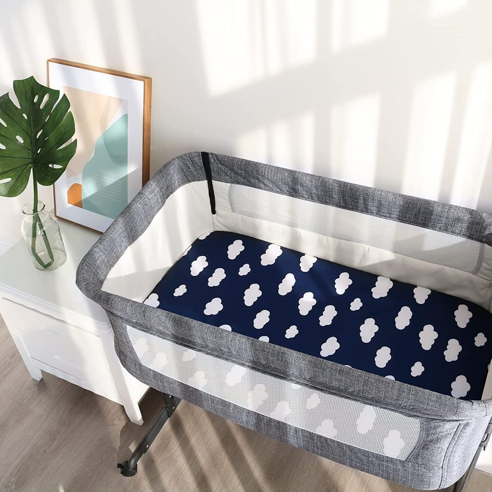Bassinet Fitted Sheets Fit Various Rectangle Cradles/Bassinet Mattress 4 Pack