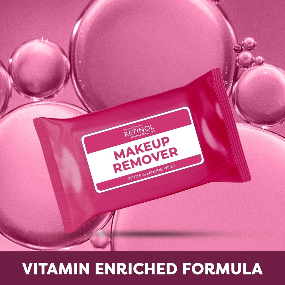 Retinol Individually Wrapped Makeup Remover Wipes