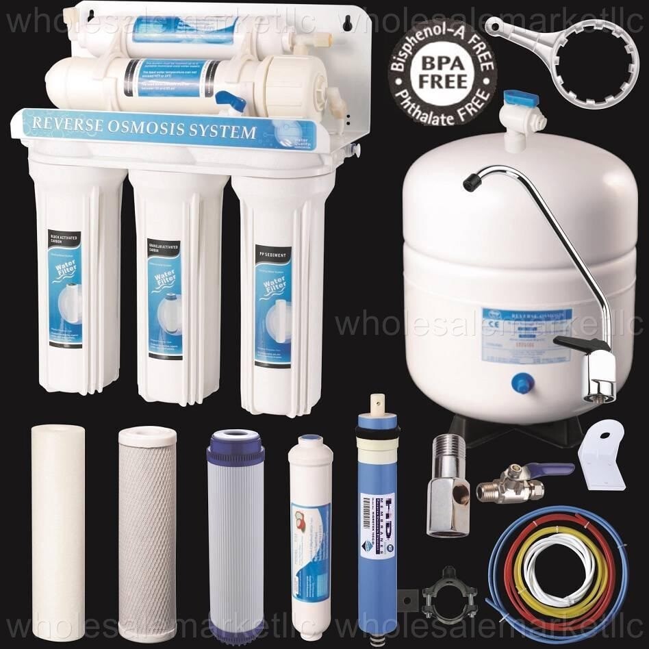 5 Stage Reverse Osmosis Drinking Water System RO Home Purifier "Complete System"
