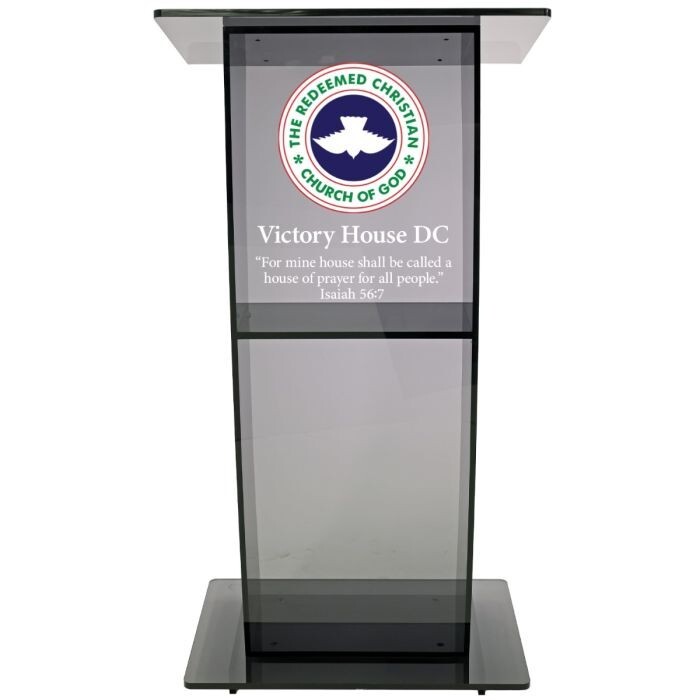 Kingdom KLPRTGP Personalized Eclipse Acrylic Lectern -Sleek & Functional (Smoky)