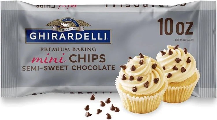 GHIRARDELLI Premium Baking MINI CHIPS Semi - Sweet Chocolate Chips 10 oz 2 PACK