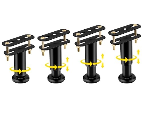 4 Pcs Adjustable Height Bed Support Legs [with Screws] 4.72-7.48 inch Black