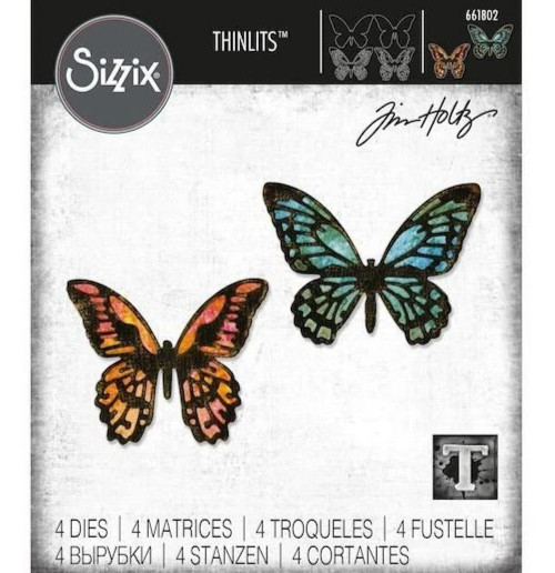 NEW Tim Holtz MINI DETAILED BUTTERFLIES 4pc Thinlits Dies #661802 by Sizzix