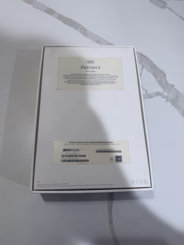 iPad Mini 4th Gen BOX ONLY
