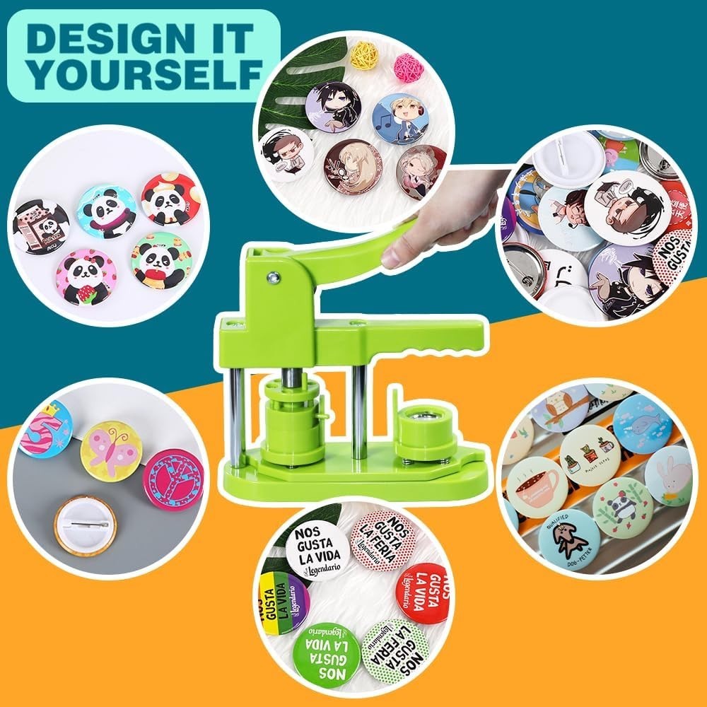 Button Maker Machine, 3rd Gen Installation-Free 25mm1 in DIY Pin Button Maker...