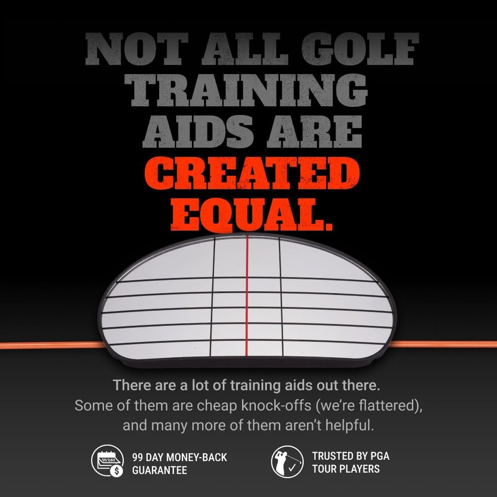 WHYGOLF Alignment Mirror with 2 Rods Portable Golf Training Aid for Swing and