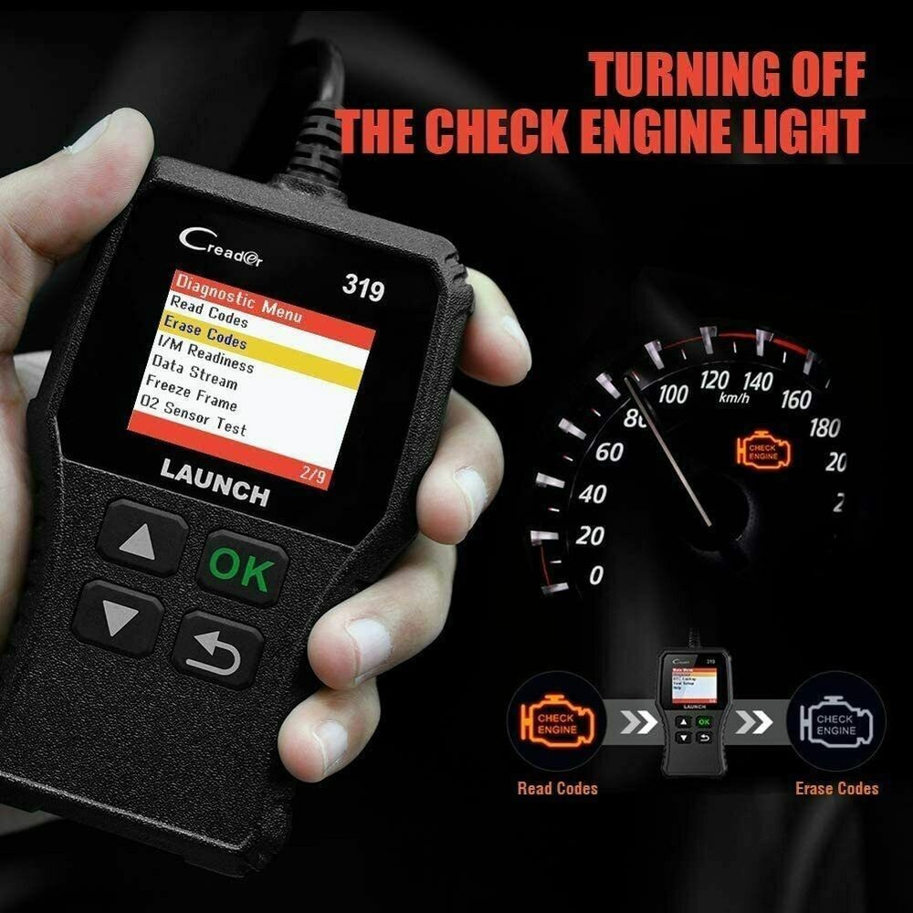LAUNCH CR319 Car OBD2 OBD Code Reader Scanner Check Engine Fault Diagnostic Tool