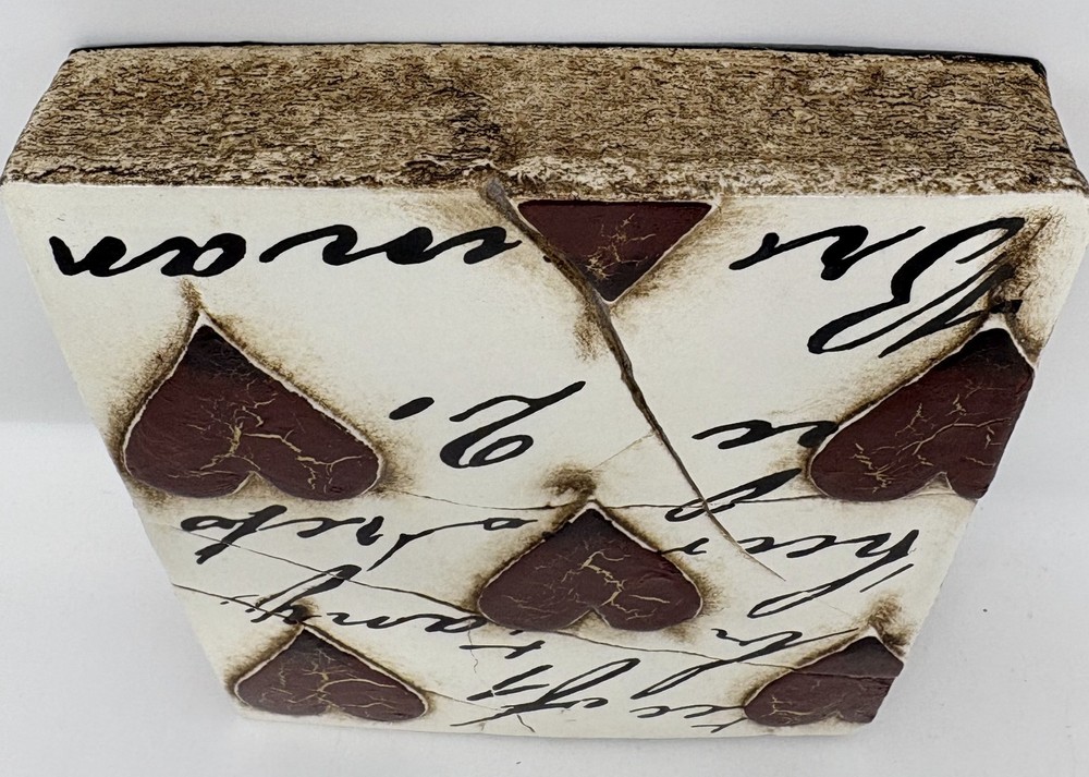 Sid Dickens Memory Block Tile T-01 - Red Hearts with Script - Retired