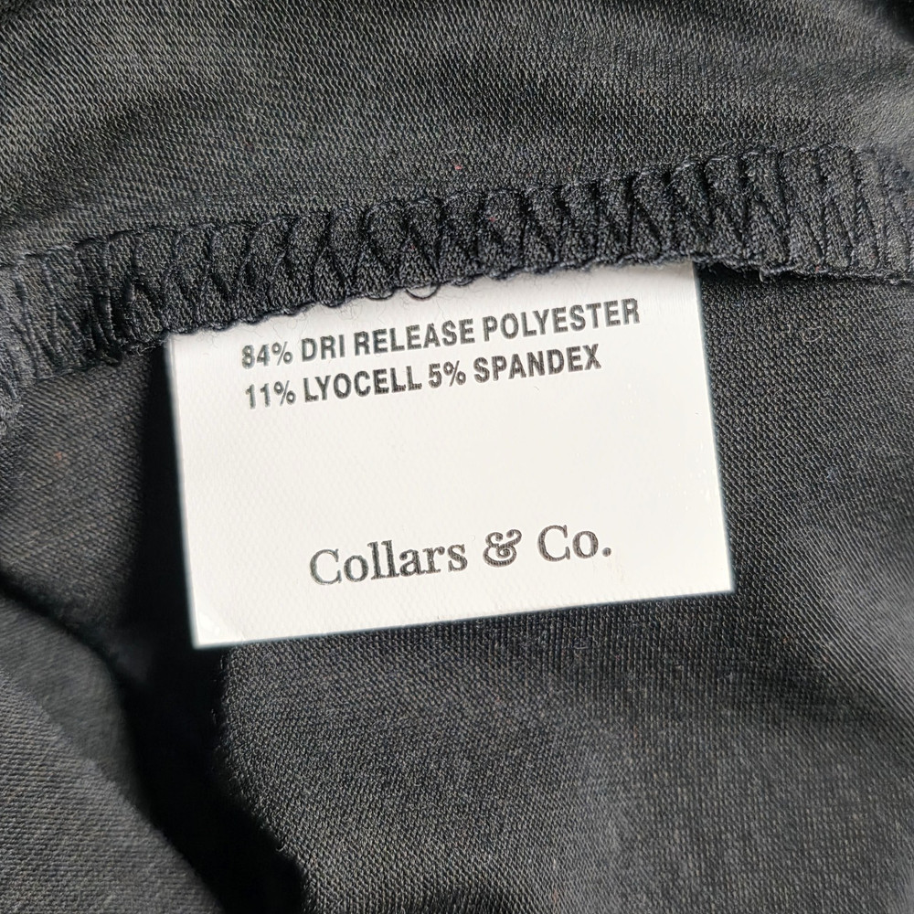 New Collars & Co Mens DriRelease Performance Black 1/4 Zip Pullover NWT