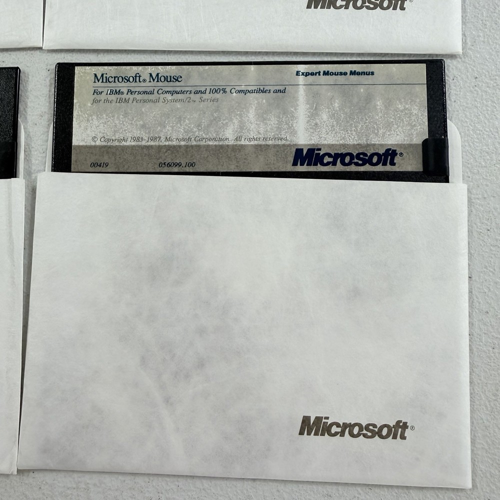 Vintage Microsoft Mouse & Paintbrush 5.25” Floppy Diskette 1987