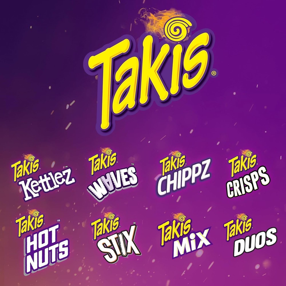 Takis 18 pc / 1 oz Variety Pack, Assorted Flavored Mixed Rolled Tortilla Chips .