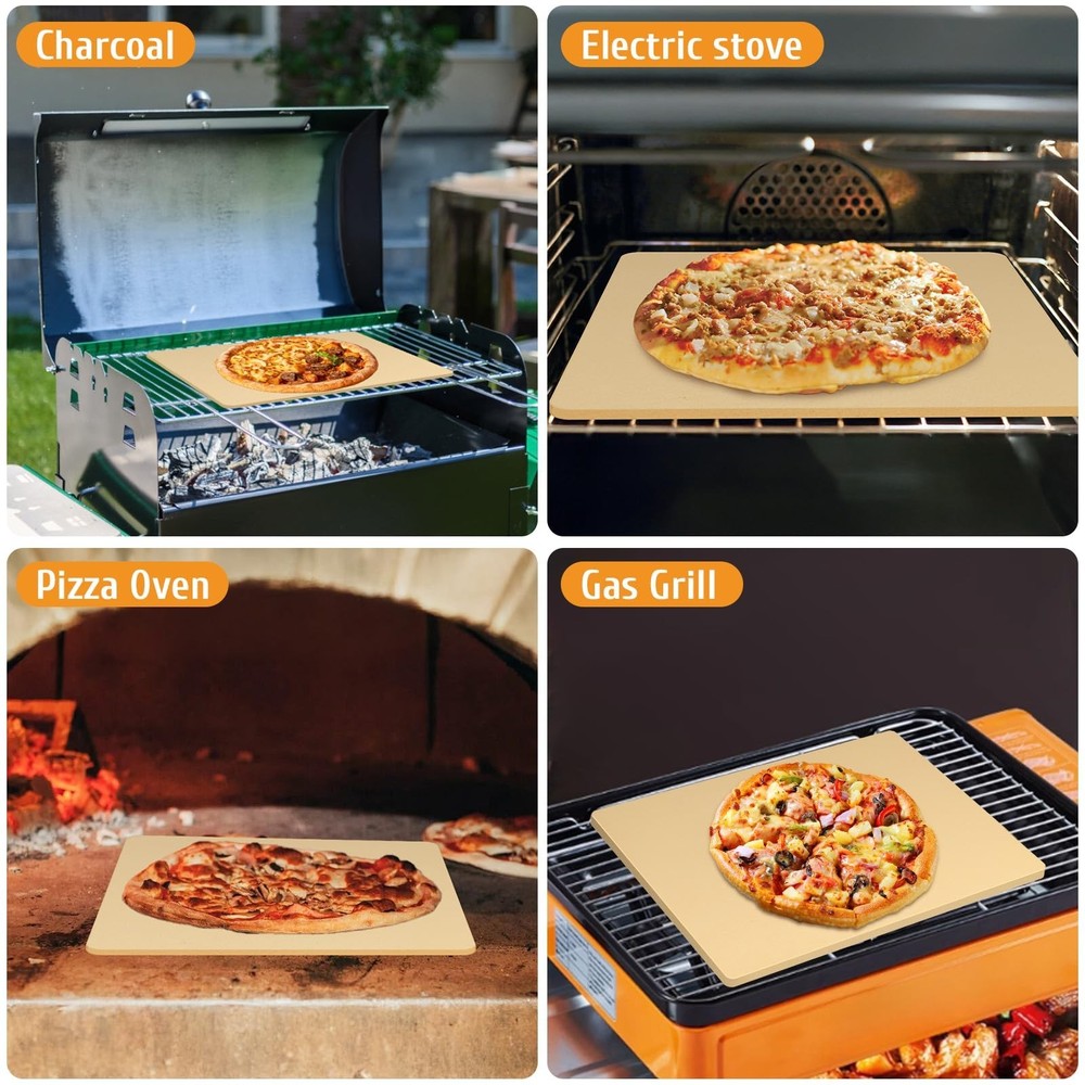 Extra Large Pizza Stone 22" x 14",Cooking Stone for Grill Rectangular, Baking...