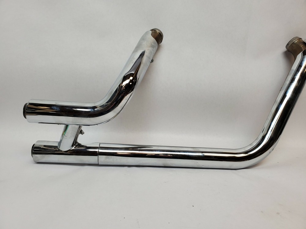 OEM 2018 UP HARLEY DAVIDSON FXBB HEADER PIPE WITH CHROME HEAT SHIELDS