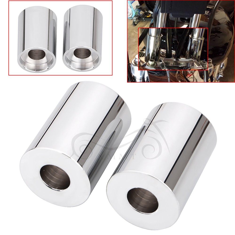 1.75" Chrome Handlebars Riser Extensions For Harley 1" Handlebars Softail Dyna