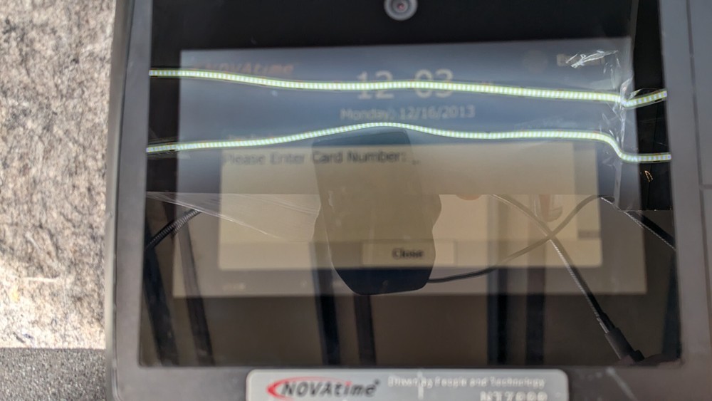 Novatime NT7000 Card Reader Time Clock { Powered On Tested }