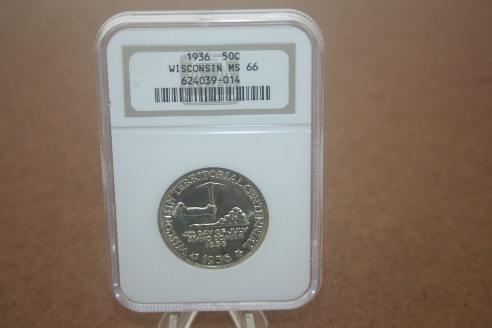 1936 NGC MS66 Wisconsin Commemorative Half Dollar [052WEJ]