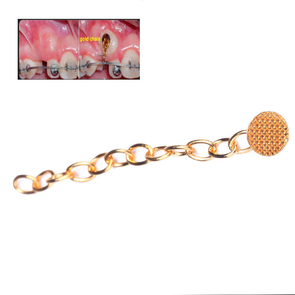 Dental Ortho Plated Traction Buttons Chain Tectangular Mesh Base Lingual Base