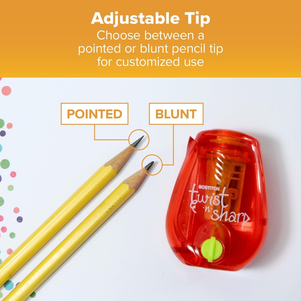 Bostitch Office Pencil Sharpener, Manual, One Assorted Single,