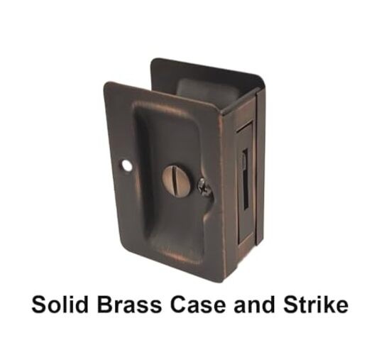 Premium Quality Solid Brass Rectangular 1 Pack(Privacy Lock) Satin Nickel