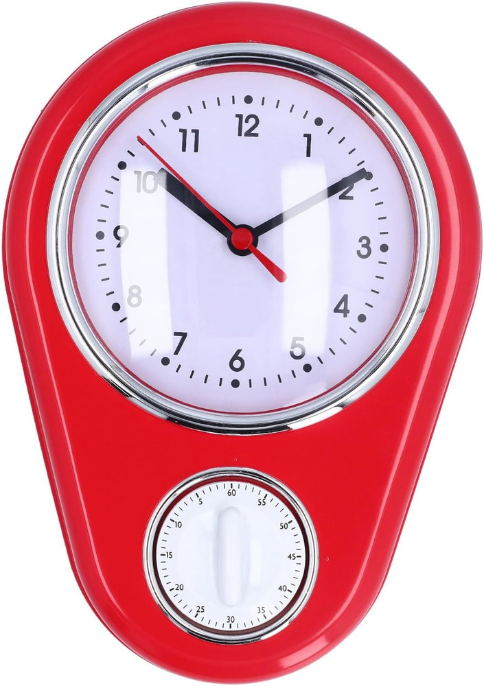9 Inch Silent Kitchen Timer Wall Clock, 60-Minute Visual Countdown Timer