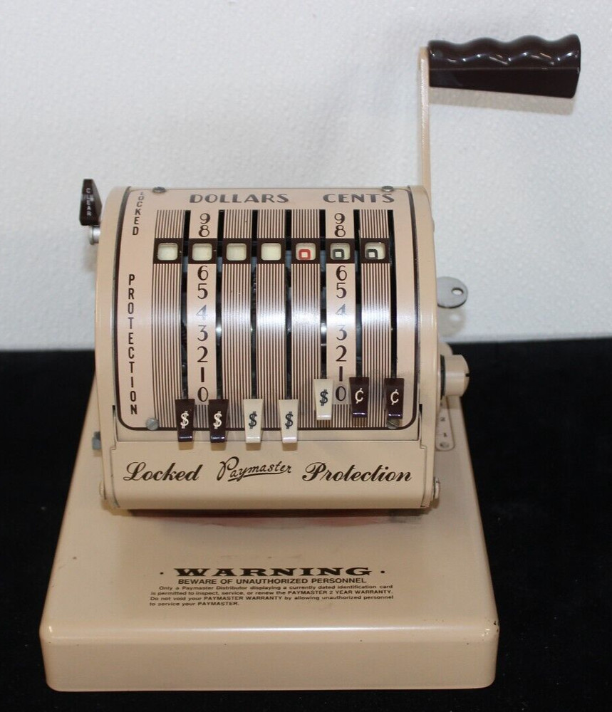 Vintage Paymaster X-550 Check Writer w/ Key