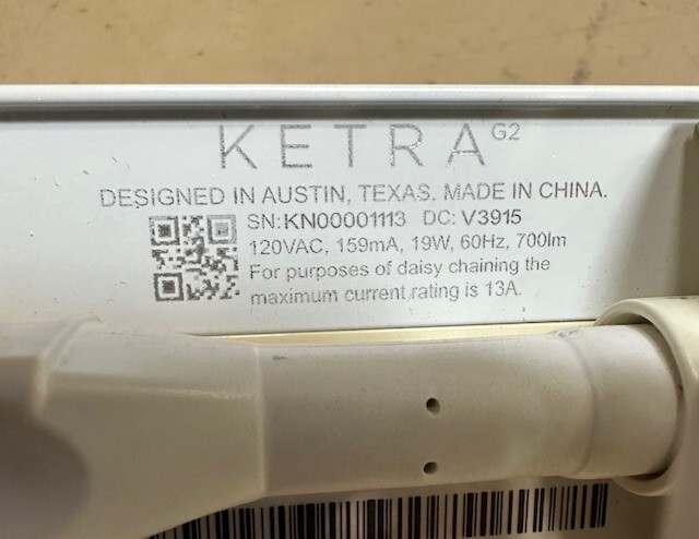 Ketra G2 linear 12" Light Fixture Graze White NEW