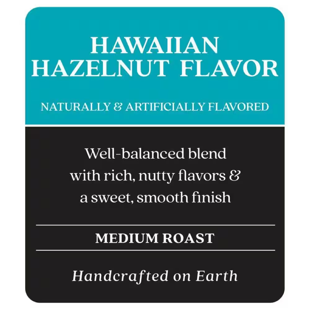32 Oz. Hawaiian Hazelnut, Medium Roast Caffeinated, Coffee Beans