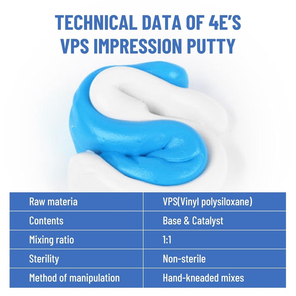 Dental Impression Putty Fast Set 800g VPS Putty (400g Base & 400g Catalyst) US