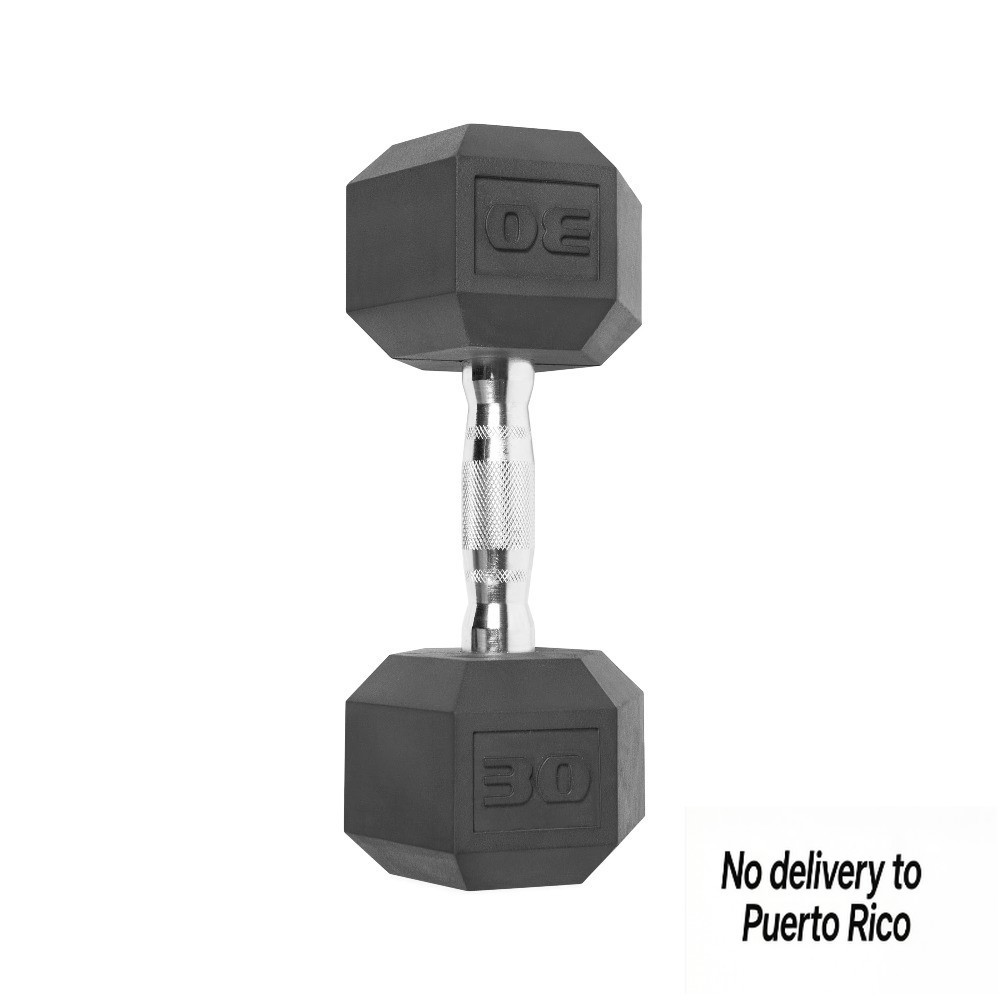 Coated Hex Dumbbell, Single 30 lbs