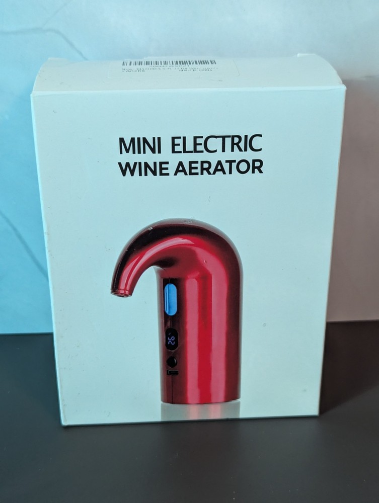 Wine Mini Electric Aerator Black Temperature Display USB One Button Control