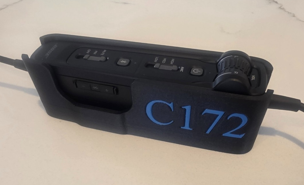 customizable Bose A30 Aviation Headset Controller Mount Holder